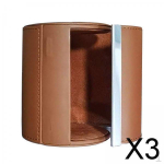 3xTravel Tie Case Box for Men Travel Business Gift PU Leather brown