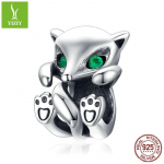 Gyvūnų serijos S925 sidabriniai karoliukai, mielų ir žavių apyrankių aksesuarų kolekcijos žemėlapis, vietoje 925 Silver gray