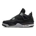 Air Jordan 4 Retro SE GS Juodo Drobės Vaikų Sportbačiai Balti Fire-Red &Scaron;viesiai Plieno Pilki DV0553-006 36