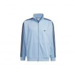 Adidas Originals Trefoil Juostelės Logotipo Spaudinys Stovintis Apykaklė Užtrauktukas Ilgomis Rankovėmis Striukė Unisex Vir&scaron;utinis Drabužis &Scaron;viesiai Mėlyna IK9150 XXXL