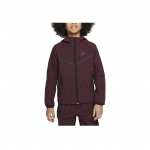 Nike Tech Logotipo su gobtuvu užtraukiama striukė Vaikų striukės Bordo spalvos Juoda HQ8911-652 M