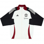 Adidas Manchester United 2024-25 Sezono Spalvų Bloko Dryžuotas Logotipo Spaudinys Ilgomis Rankovėmis Striukė Unisex Striukė JE3740 S