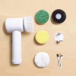 Elektrinis besisukantis &scaron;veitiklis, belaidis valymo &scaron;epetys, &scaron;veitiklis namams, 8 keičiamos &scaron;epetėlių galvutės voniai, du&scaron;ui, voniai, stiklui, automobiliui