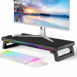 RGB Sulankstomas Stalinis Monitoriaus Stovas ir Sandėliavimo Lentyna Black RGB Light + HUB