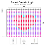 Programuojamas i&scaron;manusis &bdquo;Bluetooth&ldquo; LED langų užuolaidų stygos RGBIC Dream Color Fairy Lights Kalėdų vestuvių miegamojo dekoravimui
