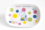 Snoopy Charlie Brown Ovali Vakarienės Lėk&scaron;tė su Pasteliniais Apytiksliai Plati x Mikrobangų ir Indaplovės Pagaminta Produkte 885518 PEANUTS Ta&scaron;keliai, Didelė, 7.7