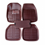 5 vnt./rinkinys universalus kavos spalvos automobilinis grindų kilimėlis, odinis kilimas