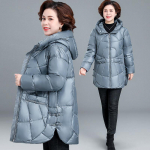 Motina Žiema Pūkų Medvilninė Striukė Paltas Sutir&scaron;tintas &Scaron;iltas Močiutės Sniego Drabužiai Parkas XXXL mėlyna
