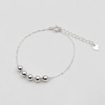 [Kaip Mažas] Sidabrinė Grandinėlė Apyrankė Sidabras 925 Kabelis Rutulinis Ta&scaron;kas