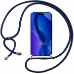 Coque de Protection - BOOLING - pour iPhone 17 Pro - TPU Renforc&eacute; Antichoc avec Bandouli&egrave;re Bleu Marine mėlyna