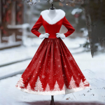 Moteri&scaron;ka kasdienė suknelė ilgomis rankovėmis V formos i&scaron;kirpte, marginta vilnos mozaika, kalėdiniu ra&scaron;tu XL kar&scaron;ta rožinė spalva