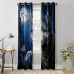 Naktinis mi&scaron;ko gyvūnas vilkas langų užuolaidos svetainei virtuvei &Scaron;iuolaikinės užuolaidos namų dekoras žaliuzės užuolaidos 135W x 60H(cm) x1