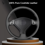 Hand-stitched Black Genuine Leather Steering Wheel Cover for Subaru For ester 2004-2006 Outback 2004 2005 Legacy 2004 2005 Red Thread
