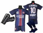 DEMBELE vaiki&scaron;kas futbolo komplektas + kojinės + blauzdinės - dydis 134