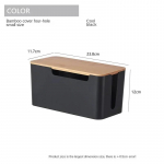 Medinė biuro kabelių laikymo dėžė Maitinimo linijos laidų valdymo organizatorius Įkroviklio lizdas Tinklo linijos saugojimo dėžė Stalinės saugyklos