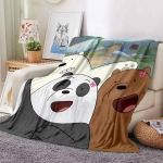 1 vnt. We Bare Bears flanelinis pledas, lengvas, mink&scaron;tas, &scaron;iltas, visų sezonų pledas sofai, lovai, kelionėms, L1028156 130x150cm gray