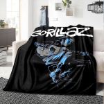 1 vnt. Gorillaz muzikos mink&scaron;tas flanelinis visų sezonų pledas namams, biurui, lauko naudojimui Patvarus komfortas Mink&scaron;tas &scaron;iltas pledas namams 130x150cm gray