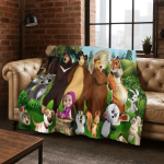 3D M-Ma&scaron;a ir Lokas Animacinis Flanelinis Antklodas Mink&scaron;tas &Scaron;iltas Užklotas Lovai Miegamajam Kambariui Svetainei I&scaron;kylai Kalėdinė Dovana Vaikams 180x230cm