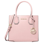 Michael Kors MK Mercer Logo Vintage Vienspalvė Akordeono Formos Peties Rankinė per Kūną Moteri&scaron;kos Rankinės Vy&scaron;nių Žiedų Rožinė 35S1GM9M2L-648 Basic Set (Bag+Dust Bag)