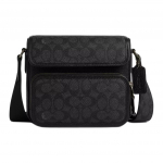 Coach Sullivan 20 Logotipo Spaudos Magnetinis Užsegimas Dengtas Drobės Ir Odos Peties Crossbody Krep&scaron;ys Maži Vyri&scaron;ki krep&scaron;iai Juodas CZ396-QBMI5 Basic Set (Bag+Dust Bag)