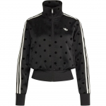 Adidas Originals Satininis margintas ta&scaron;keliais Sportinė striukė su stovinčia apykakle, užtrauktuku ir juostele, ilgomis rankovėmis, moteri&scaron;ka striukė KV1166 L black