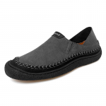 Auk&scaron;tos kokybės vyri&scaron;ki slip-on mokasinai Vasaros vyri&scaron;ki batai Lengvi plok&scaron;čiapadžiai Vyri&scaron;ki vaik&scaron;čiojimo batai Suede odos mink&scaron;ti vairavimo mokasinai 38 pilka spalva