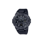 Casio G-Steel serijos apvalus dvigubo ekrano laikrodis, atsparus vandeniui iki 200M, kvarcinis mechanizmas, dervos dirželis, unisex laikrodžiai, juodas GST-B400BB-1A Random Watch Box black