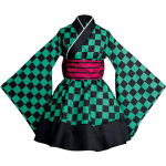 Anime Demon Slayer Kimono Tarnaitės Suknelės Kamado Nezuko Cosplay Kostiumas Japoni&scaron;ki Kimono Moterims Lolita Suknelė Helovino &Scaron;ventės Dovanos XXXL