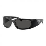 Prada netaisyklingos formos akiniai nuo saulės su rankenėlės logotipu Unisex akiniai nuo saulės Juodi PRA19S-1AB5S0 Basic Packaging-Eyeglass Case+Box