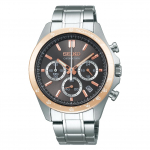 SEIKO SELECTION SBTR026 Kvarcinis su datos rodikliu Ruda Sidabrinė x Rožinio aukso Nerūdijančio plieno [Seiko Laikrodis] Vyri&scaron;kas Laikrodis, Baterija Maitinamas Chronografas, Kalendorius, 24 Valandos