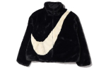 Nike moteri&scaron;kas oversized striukė su Swoosh logotipu, juoda/fosilijos spalvos CU6558-010 XS