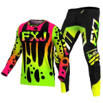 motokroso pavarų komplektas vaikams 4 5 6 7 8 9 10 11 12 13 metų Jaunimas vaikas Motociklas berniukas Mergaitė Jersey Pant Kits lenktyninis kostiumas Visureigis Enduro MX MTB S-20 yellow