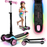 Trys ratukai vaikams, balansuojanti, LED, Ricokids Leddi - Juoda-Rožinė