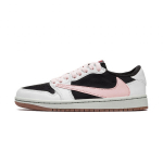 Travis Scott x Jordan Air Jordan 1 Amortizuojantys Neslystantys Žemi Klasikiniai Krep&scaron;inio Batai Unisex Juodi Balti Rožiniai DZ4137-700(Komanda-) 35.5