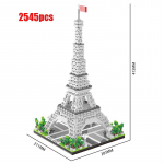 MOC Pasaulinės &Scaron;lovės Kūrybinė Architektūra Eifelio Bok&scaron;tai Mikro Konstruktorius Deimantiniai Blokeliai Modelis Miesto Gatvės Vaizdas Kaladėlės Žaislai Dovanos