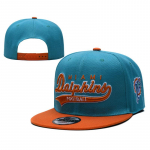 Miami Dolphins futbolo snapback kepurė, reguliuojama dviejų spalvų žalia ir oranžinė plok&scaron;čiu snapeliu beisbolo kepurė, NFL komandos gerbėjų gatvės apranga one size