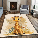 Žavingas žirafos tematikos keturių sezonų kilimas vaikų kambariams, kilimas namų sofai, miegamajam, dovanų kilimėlis 80cm x 120cm