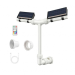 Yousheng Saulės baseino fontanas, Baseino fontanas su daugiaspalviais LED žibintais, Dvigalvis reguliuojamas pur&scaron;kimas, Nuotolinio valdymo pultas, Laikmatis, Automatinis sutemos jutiklis,