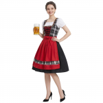 Tradicinė Oktoberfest suknelė Moteri&scaron;kas Dirndl kostiumas Nėriniuotas korsetas Prijuostės sijonas &Scaron;ventės apranga L juoda