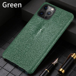 100% Originalus Dygliuotosios Žuvies Odos Dėklas Telefonui iPhone 17 Air 16 15 13 14 Pro Max 17Pro 16Pro 14Pro Pearl Fish Prabangus Galinis Dangtelis Genuine Leather&iPhone Air žalia