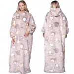 Antklodė Oversize &Scaron;ilta Stora Antklodė-Bluzonas 2IN1 XXL Ilga Katės Kailis[Kb-Xl7] white