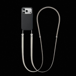 Oficialus dėklas Magnetinis dirželis Per petį Reguliuojamas kaklo dirželis Daugiafunkcinis pintas dirželis Originaliam IPhone 17Pro Max telefonui black