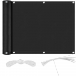 Balkono privatumo ekranas Atsparus vandeniui Terasos tvoros uždangalas Sodo apsauga nuo saulės Burės Stogas UV apsauga Lauko Denio Verandos Dangalo Audinys (Black,90x300CM)