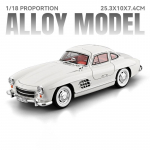 1:18 Mercedes Benz 300SL Klasikinis Sportinis Automobilis Aliuminio Metalo Liejimo Modelis Automobilis Vaikams Žaislinis Automobilis Lenktynių Žaidimai &Scaron;ventinės Dovanos Vaikas balta