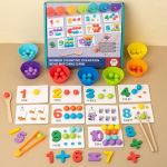 Montessori matematikos skaičiavimo rū&scaron;iavimo žaislas su segtukais, karoliukai, atitikimo žaidimai, smulkiosios motorikos įgūdžiai, skaičių, spalvų jutimo lavinamieji žaislai vaikui