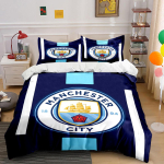 Manchester City logotipas patalynės komplektas Patalynė Antklodės užvalkalų komplektas Antklodės užvalkalas Pagalvės užvalkalai (1 * Antklodės užvalkalas, 2 * Pagalvių užvalkalai, be antklodės įdaro) 135x200cm white