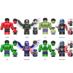 (8 VNT Superherojus - B) 24 vnt. Superherojų Kapitonas Amerika Hulk FALCON Minifigūrėlės Statybiniai Blokiniai Suderinami su Lego Vaikų Žaislai