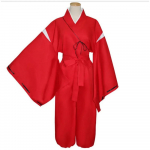 Anime Inuyasha Higurashi Kagome Kikyo Cosplay Kostiumai Kimonai Perukai Batai Rinkiniai Helovynas Moterims Vyrams M red