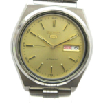 SEIKO 5 Automatinis laikrodis su kalendoriumi Atviras Sidabro tonas 7S26-0570 (Diena/Data), Dėklo galas, Apyrankė, GY11 /MQ Vyri&scaron;kas beige