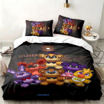 Penkios naktys pas Freddy 3 dalių komplektas Puikiai tinka miegamojo naudojimui Patogus patalynės komplektas apima antklodės užvalkalą ir du pagalvių užvalkalus Ideali dovana gimtadieniui ar Kalėdoms g 135cmx200cm